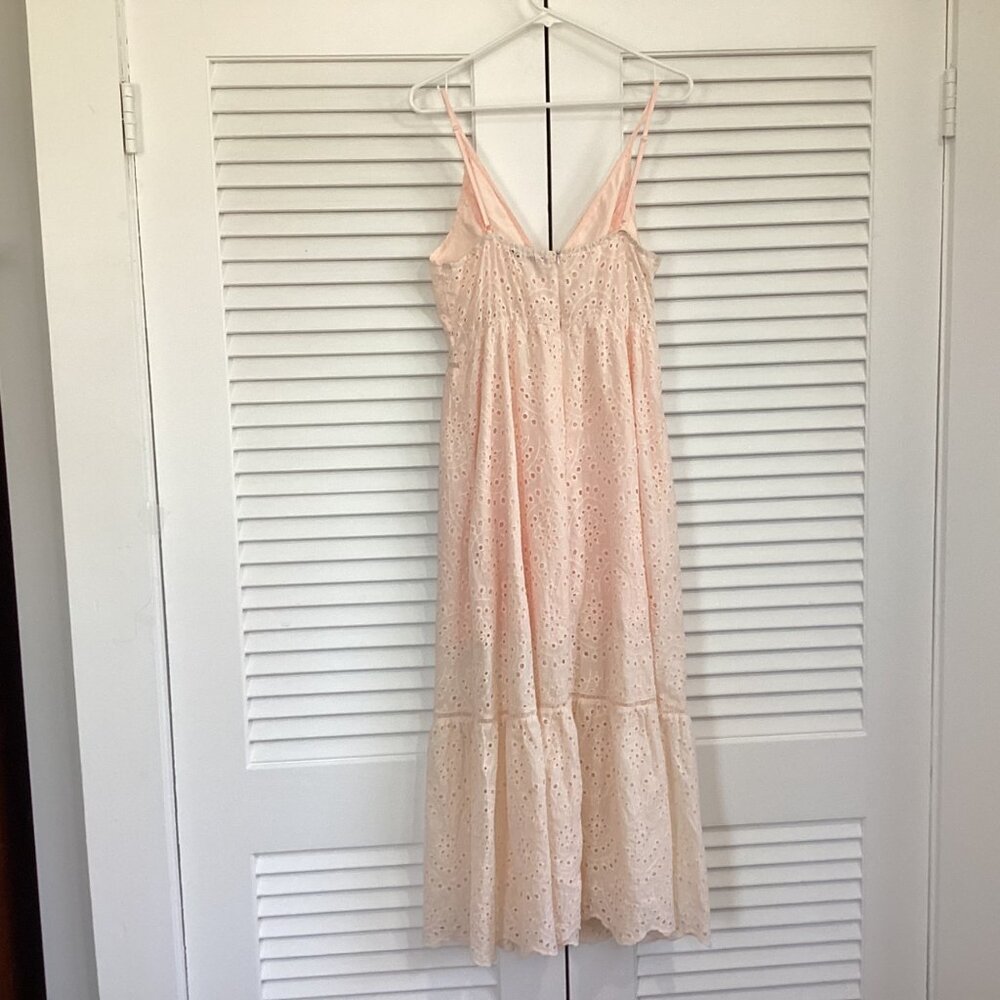 Simplee Eyelet Dress  Blush Pink Y2K Spaghetti Strap Maxi Dress Beachy Romantic - Picture 4 of 15
